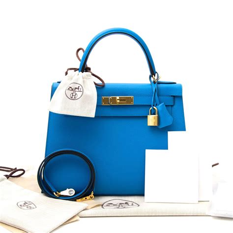 hermes kelly 28 blue zanzibar|Hermès Kelly Sellier 28 Epsom Bleu Zanzibar GHW .